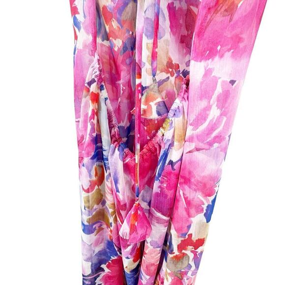 Misa Adjustable Straps Full Bloom NEGINE  Maxi Dress Pink Size XS NWOT - Picture 8 of 11